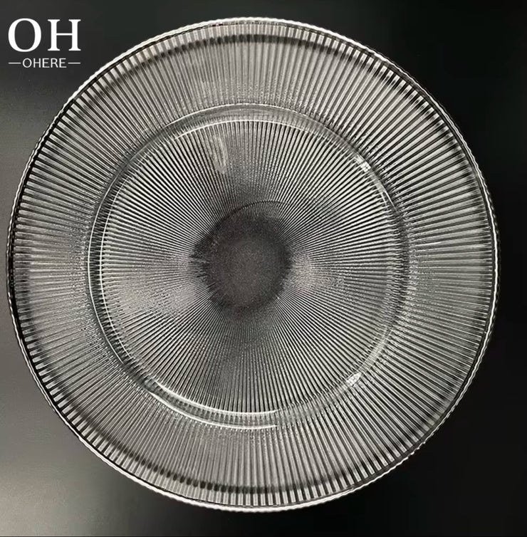 Silver rim charger plates