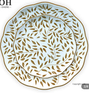 Gold leaf ceramic plates