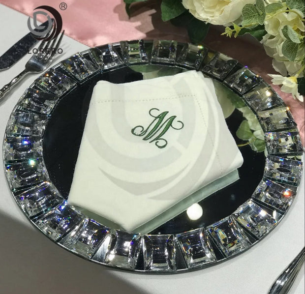 Mirror glass charger plates