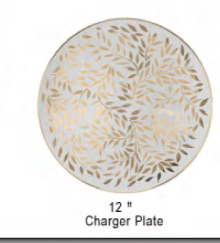 Gold leaf ceramic plates