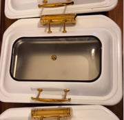 9 Litres Luxurious high quality white & gold chafing Dishes 🔥🔥