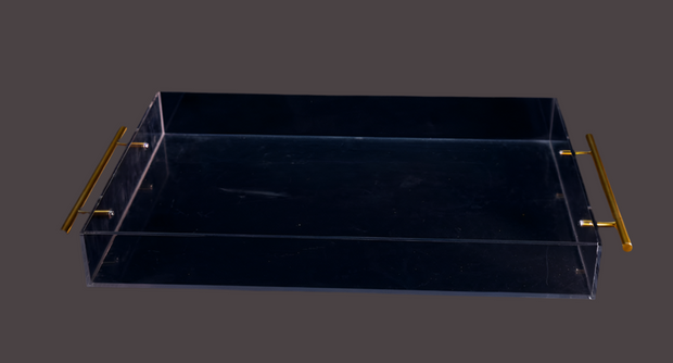 Gold handle transparent trays