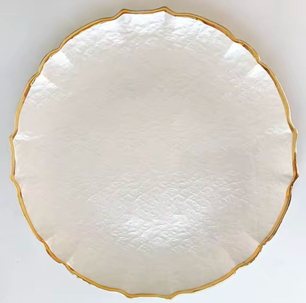 Gold rim Gloss spiral charger plate