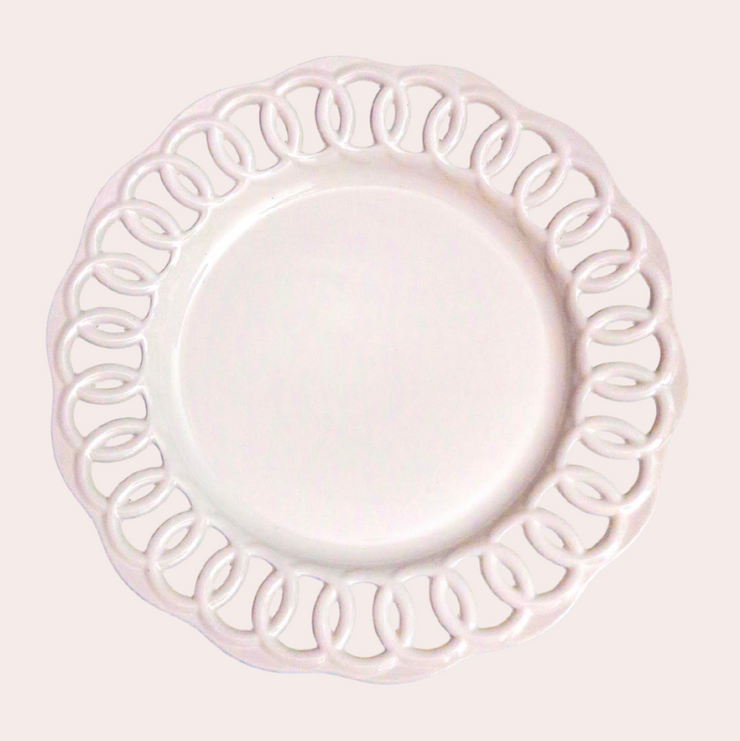 Spiral white charger plate