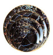 Black marble dinner & side plates