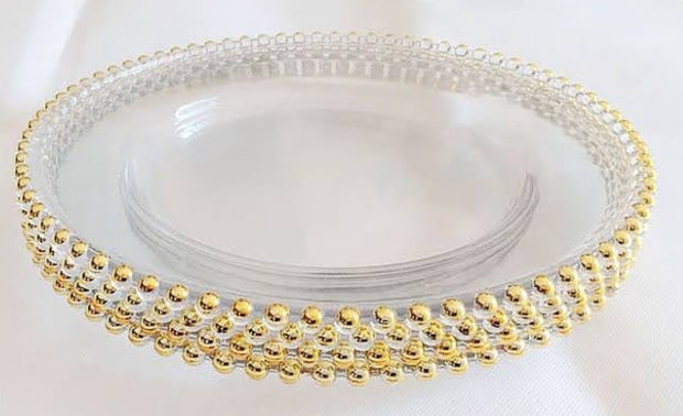 Gold Glass beaded charger plates