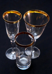 Bold Gold rim glassware