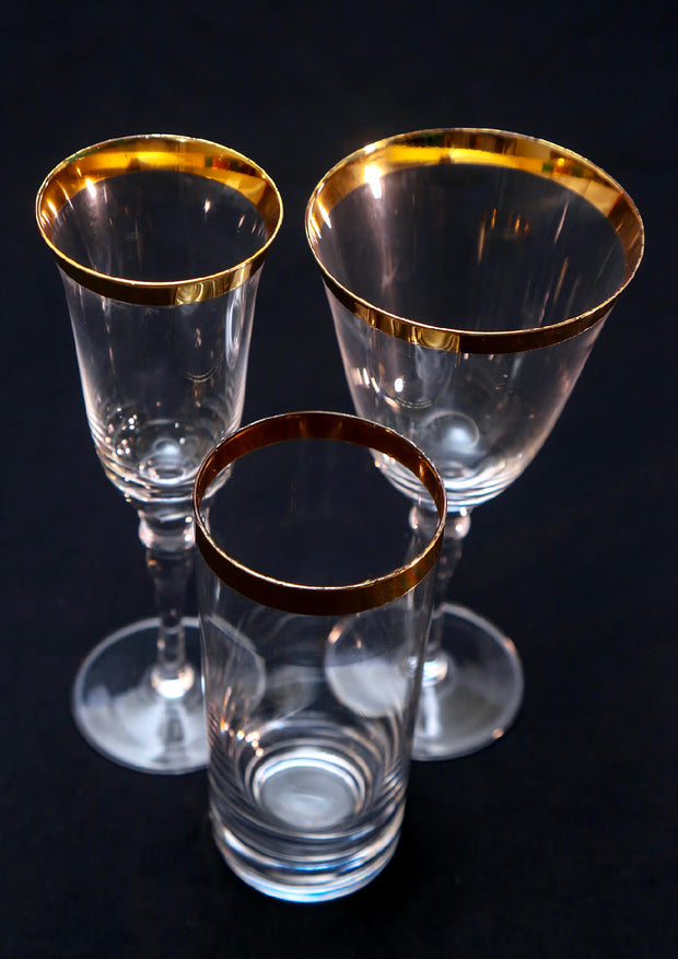 Bold Gold rim glassware