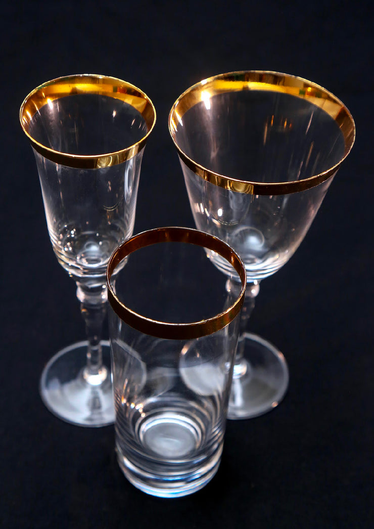 Bold Gold rim glassware