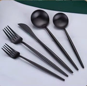 Slim black cutleries