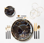 Black marble dinner & side plates