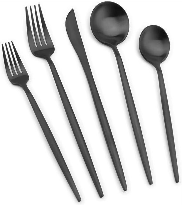 Slim black cutleries