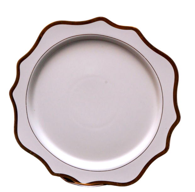 White sunflower charger plates