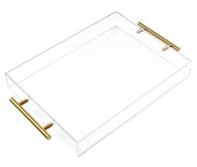 Gold handle transparent trays