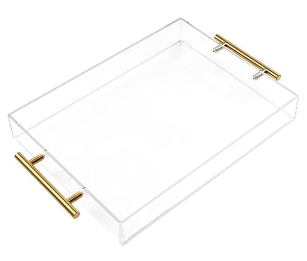Gold handle transparent trays