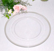 Silver rim glass charger plates