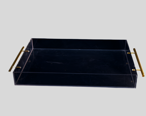 Gold handle transparent trays