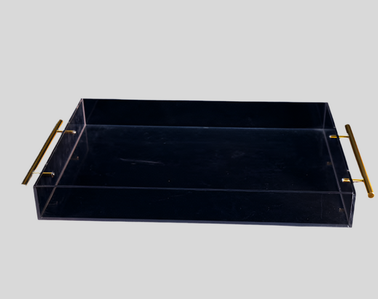 Gold handle transparent trays