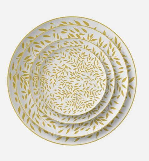 Gold leaf ceramic plates