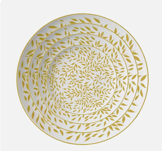 Gold leaf ceramic plates