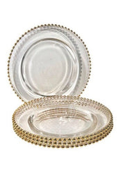 Gold Glass beaded charger plates