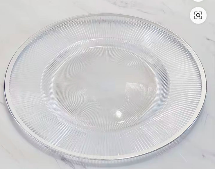Silver rim charger plates