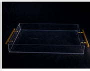Gold handle transparent trays