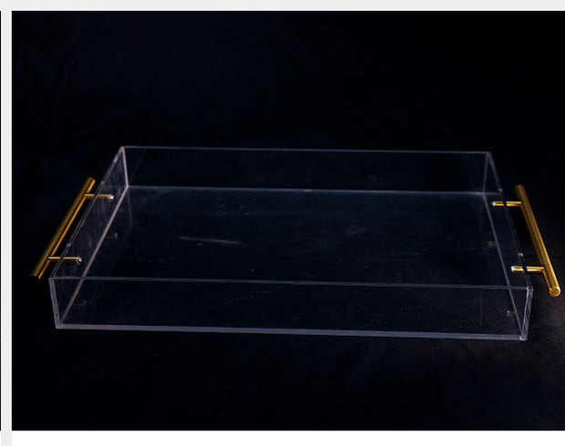 Gold handle transparent trays