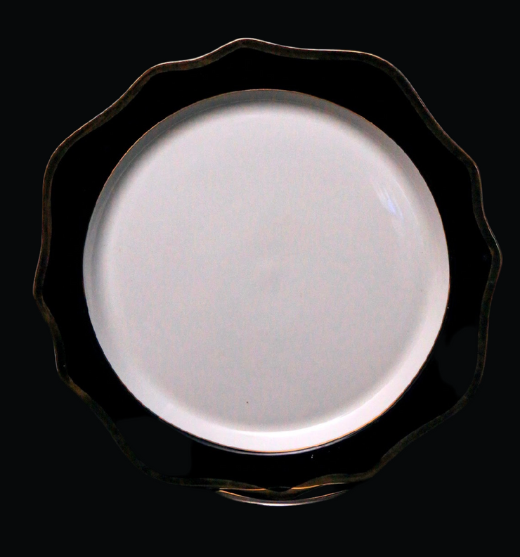 Black sunflower charger plates