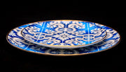Blue pattern dinner & side plates