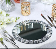 Mirror glass charger plates