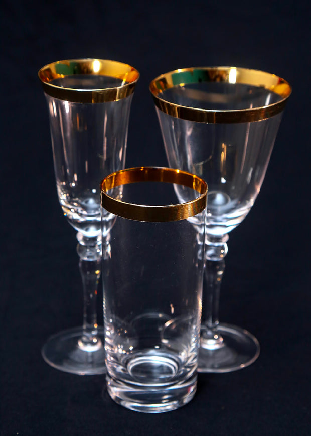Bold Gold rim glassware