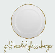 Gold Glass beaded charger plates