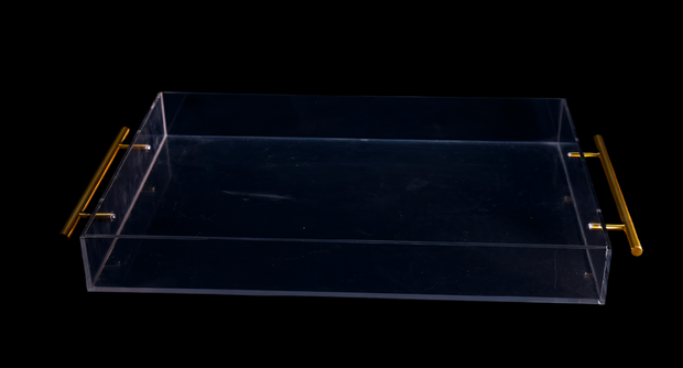 Gold handle transparent trays