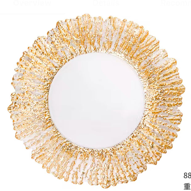 Gold reef glass charger plate