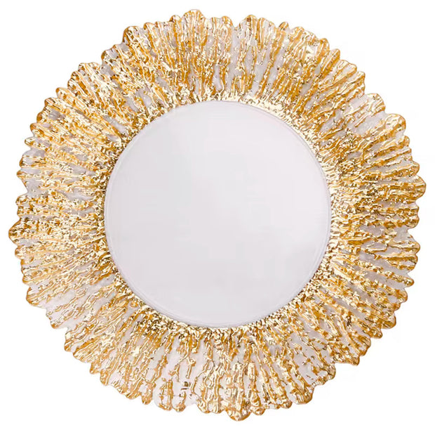 Gold reef glass charger plate
