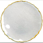 Gold rim Gloss spiral charger plate