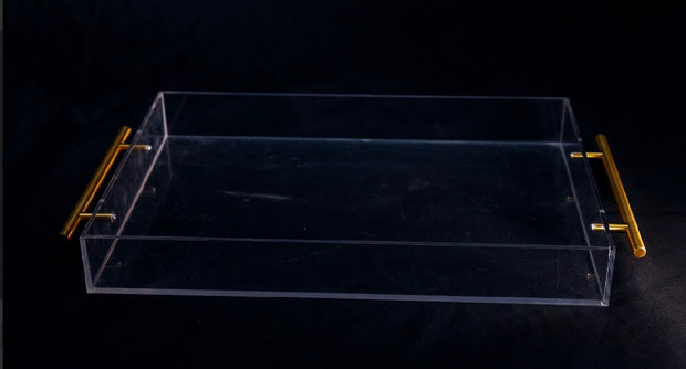 Gold handle transparent trays
