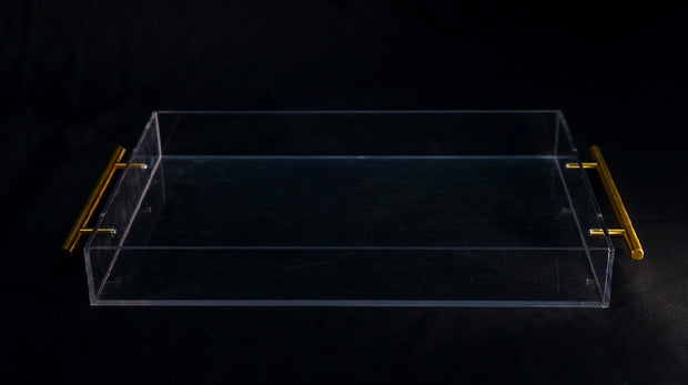 Gold handle transparent trays