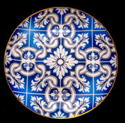 Blue pattern dinner & side plates