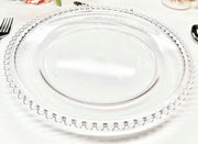 Clear glass beaded charger plates