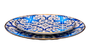 Blue pattern dinner & side plates