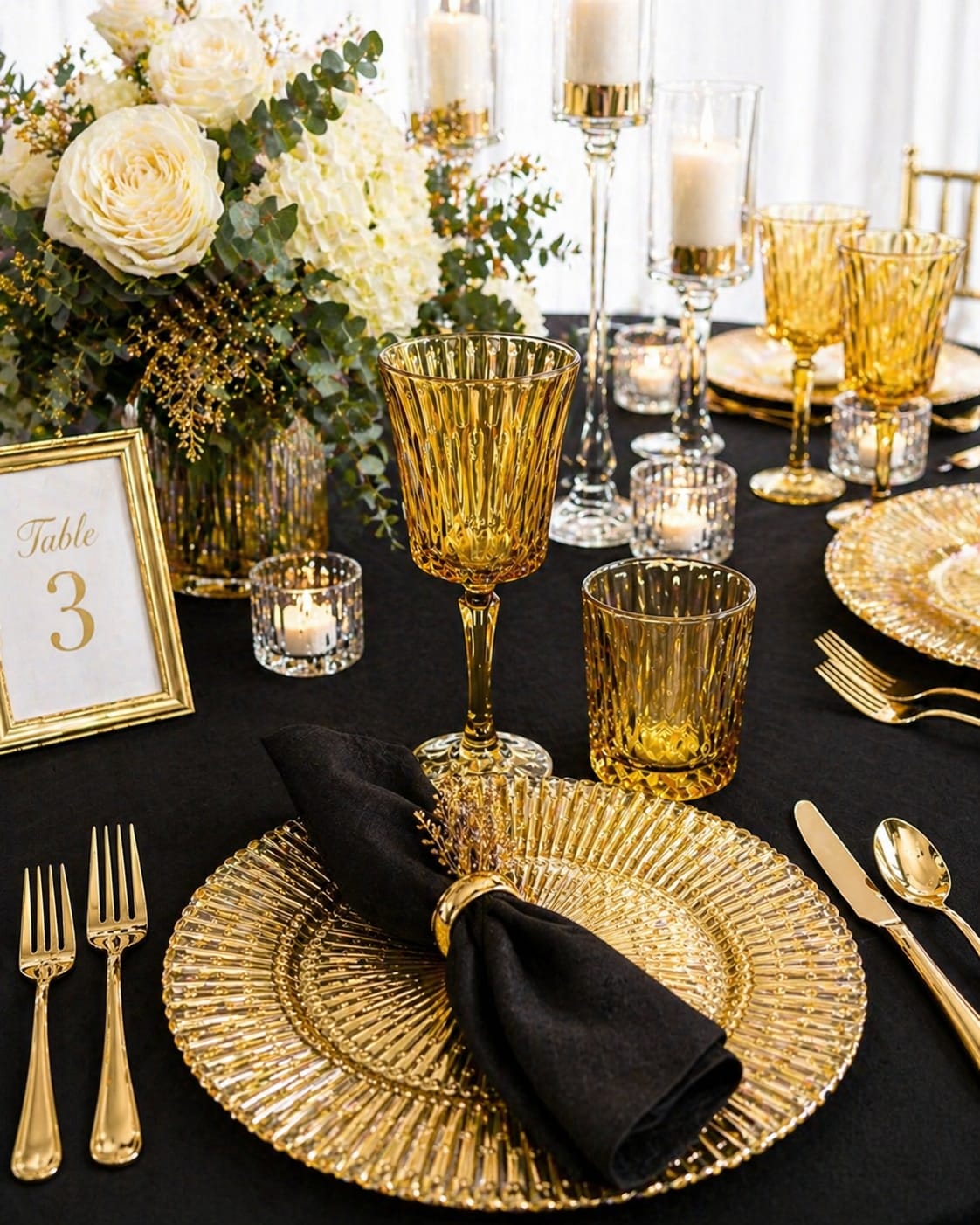 Amber Gold glass charger plates