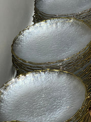 Gold scallop rim glass charger plates