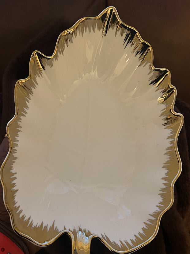 Gold rim leaf serving Bowls