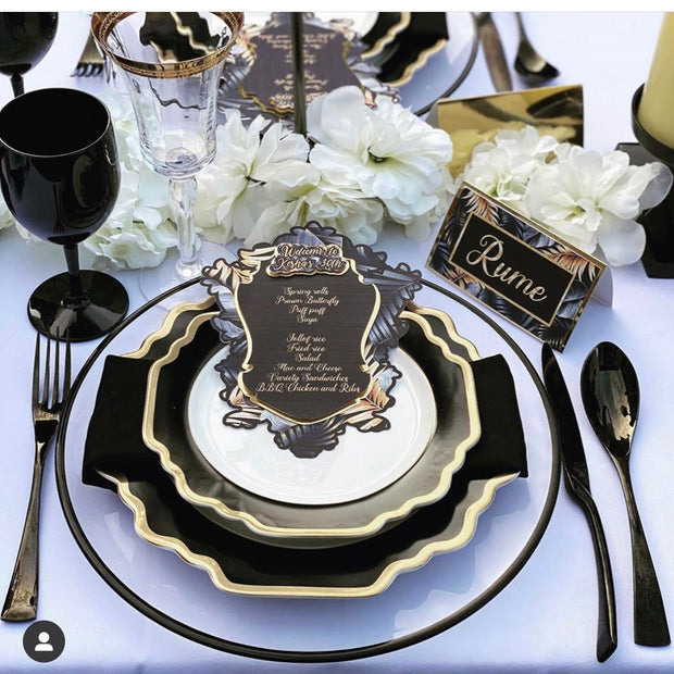 Black sunflower dinner & Side plates