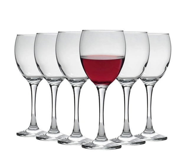 Plain white wine glasses