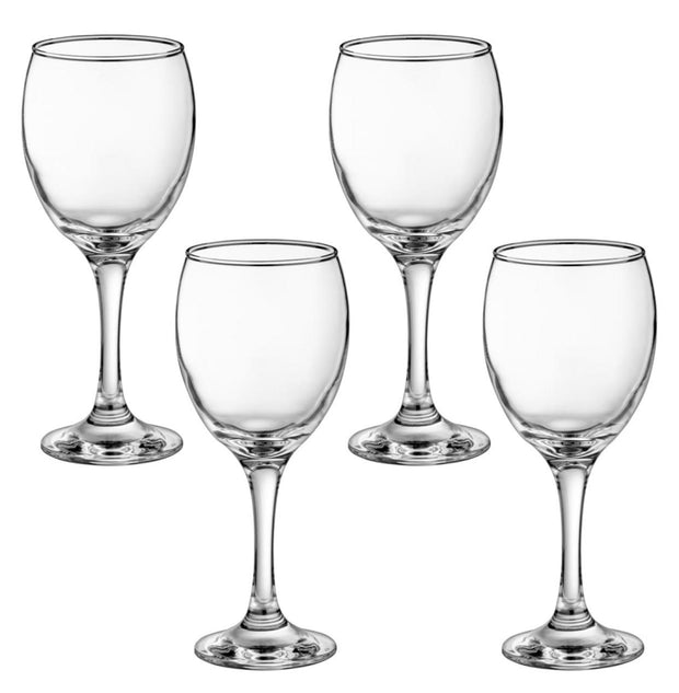 Plain white wine glasses